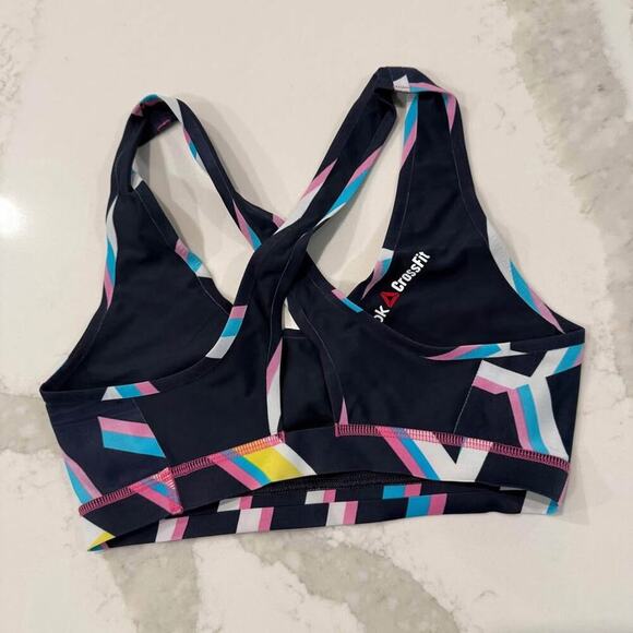 Reebok Reversible CrossFit Play-Dry Performance Sports Bra Womens Small Blue Gym - Picture 2 of 6